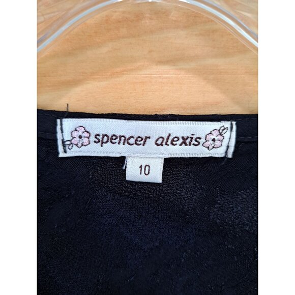 Vintage Spencer Alexis Black Lace Victorian Dark Romantic Top Blouse Shirt Med - Picture 2 of 10